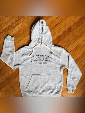 Puerto Rico Hooded Sweatshirt - Light Gray Hoodie